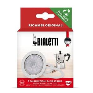 Bialetti Spare Parts, Includes 3 Gaskets and 1 Plate, 3 CUP